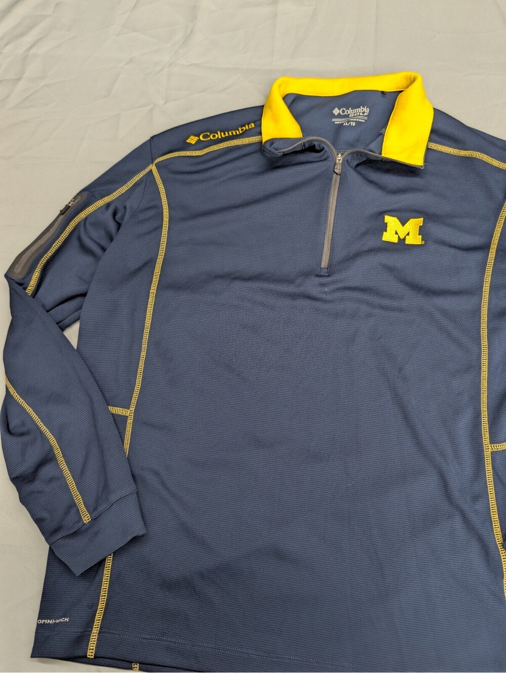 Michigan Wolverines Columbia Golf 1/4 Pullover XL Omni-Wick